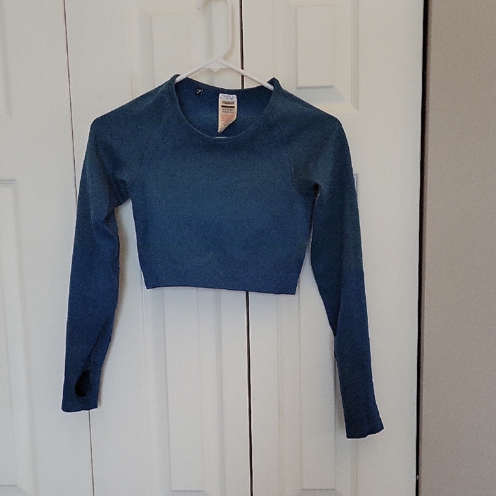 Gymshark Teal Long Sleeve Crop Top